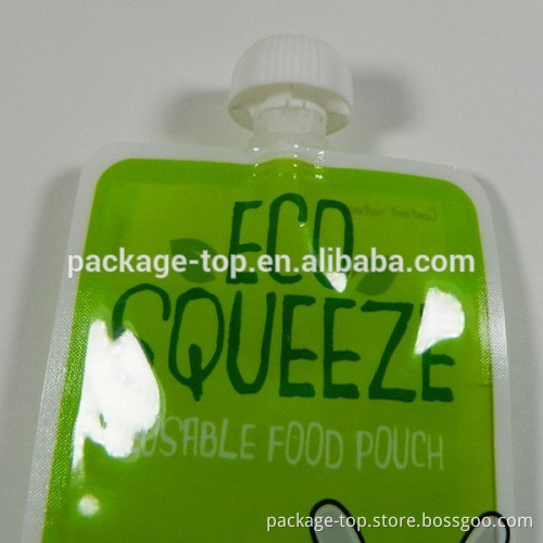 ziplock reusable food spout pouch / juice drink spout pouch bag/liquid stand up pouch with spout packaging